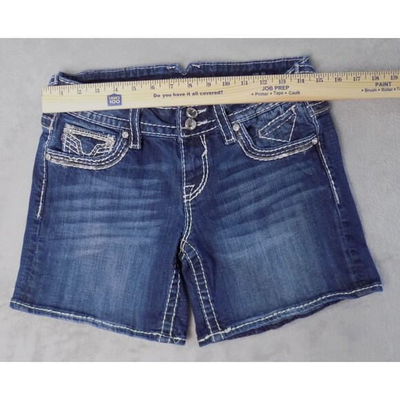 Vigoss Denim Shorts 5/6 Distressed Embroidery Dark Wash Capsule (BUNDLE PRICE $6 - Picture 6 of 10